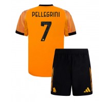 AS Roma Lorenzo Pellegrini #7 Koszulka Wyjazdowa dzieci 2025-26 Krótki Rękaw (+ krótkie spodenki)